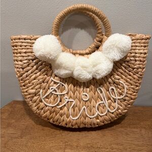 Chic Tan Woven Bride Bag